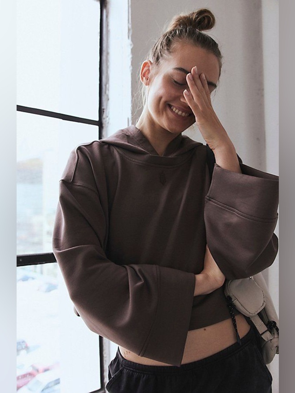30. Free People Playing Games Hoodie In Brown